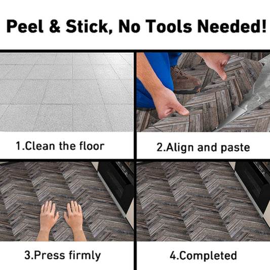 Dark Brown Wood Grain Self-adhesive PVC Floor Stickers, Suitable For Walls And Floors, Self-adhesive Waterproof Tile Stickers