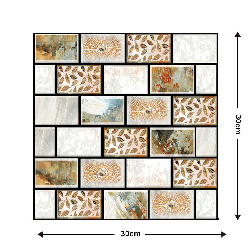 10 Pieces Of  Wood Grain 3D Wall Stickers Removable Tiles For Home Decoration