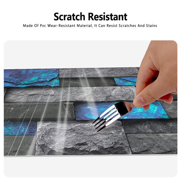 Retro Blue Imitation Stone Brick Self-adhesive Wall Stickers PVC Wall Stickers, Removable Without Leaving Glue, Waterproof, Oil-proof And High Temperature Resistant Wallpaper