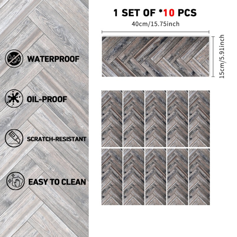 Dark Brown Wood Grain Self-adhesive PVC Floor Stickers, Suitable For Walls And Floors, Self-adhesive Waterproof Tile Stickers