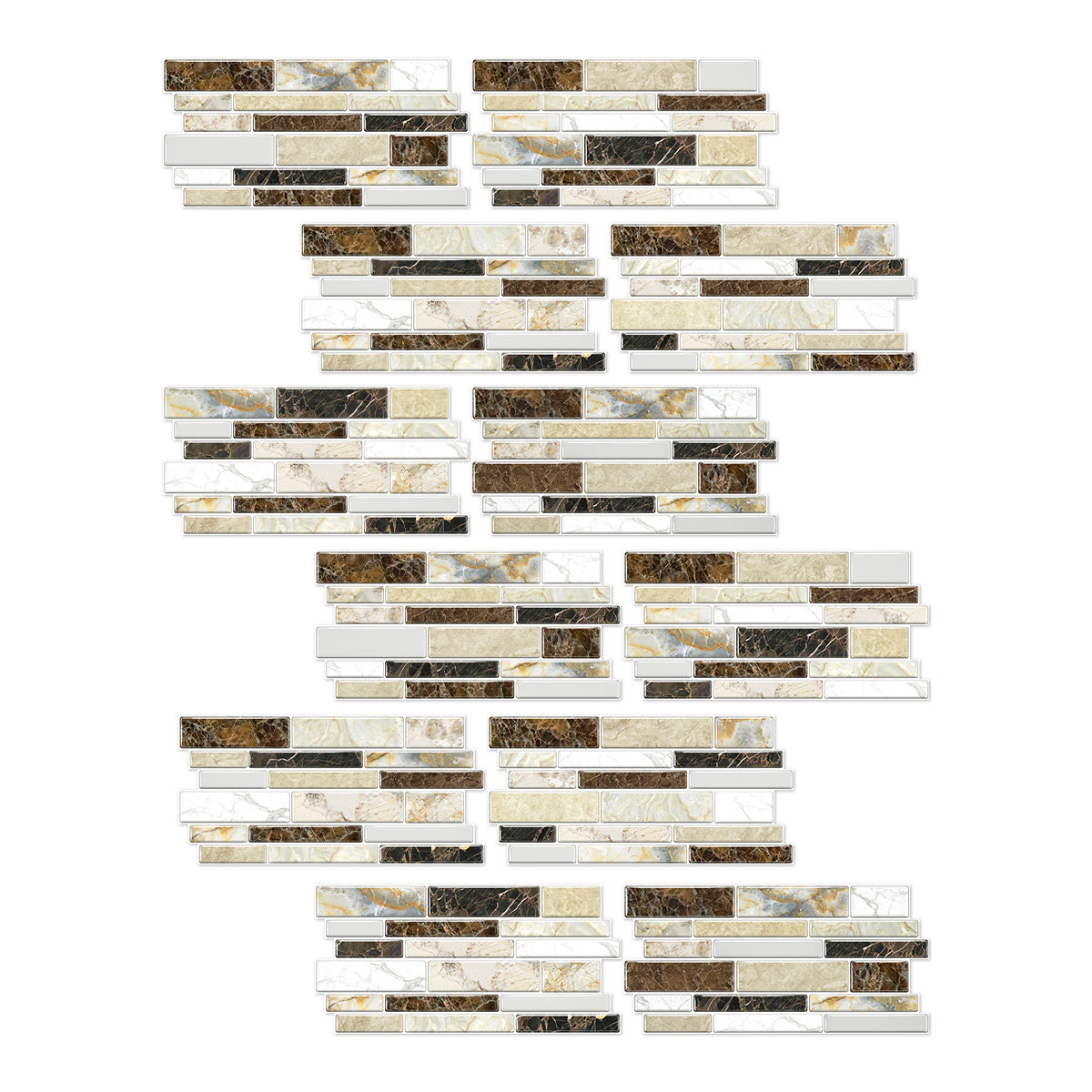 Classic Imitation Porcelain Tile Peel And Stick Back Splash PVC Marble Tile Sticker Waterproof And Oil Proof