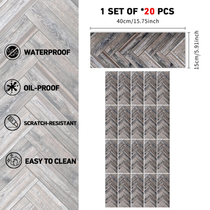Dark Brown Wood Grain Self-adhesive PVC Floor Stickers, Suitable For Walls And Floors, Self-adhesive Waterproof Tile Stickers