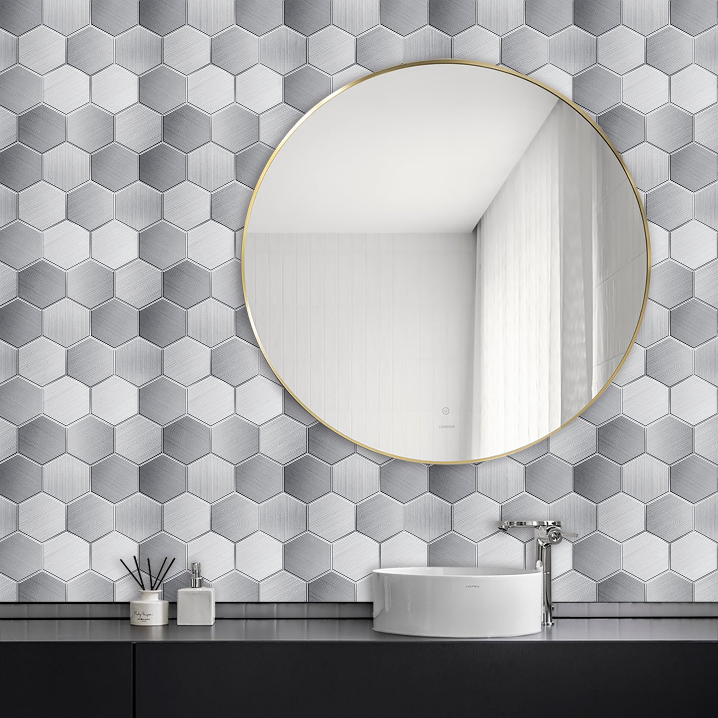 Hexagon Stick Kitchen Backsplash Tiles, Mosaic Tile Stickers Pvc Peel And Stick Backsplash Self Adhesive Decor For Kitchen Backsplash