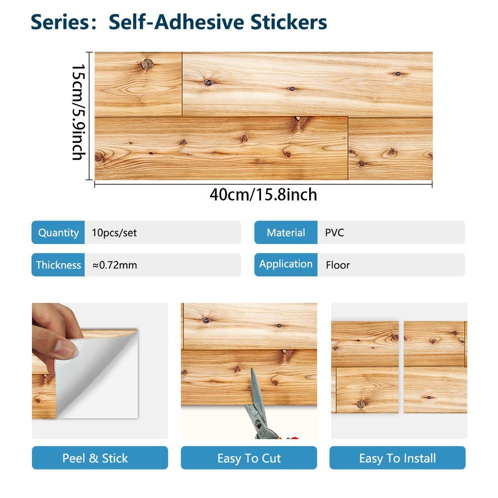Self-adhesive Wood Grain Flooring With Realistic Wood Grain, Durable And Easy DIY Installation For Quick Renovation