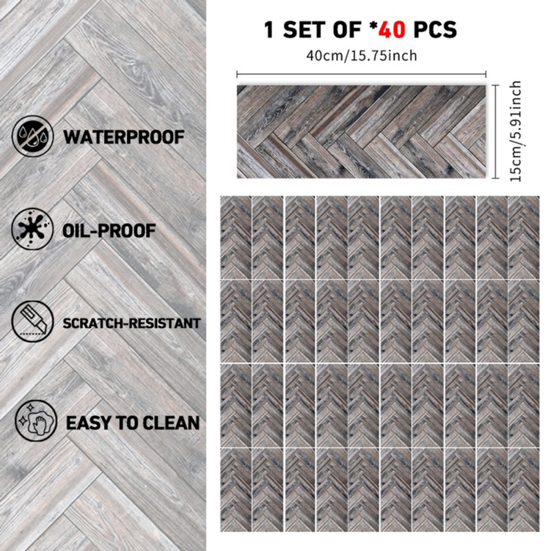 Dark Brown Wood Grain Self-adhesive PVC Floor Stickers, Suitable For Walls And Floors, Self-adhesive Waterproof Tile Stickers