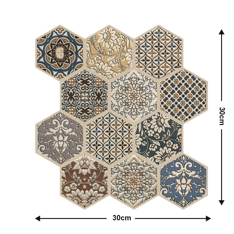 10 Pieces Of  Wood Grain 3D Wall Stickers Removable Tiles For Home Decoration