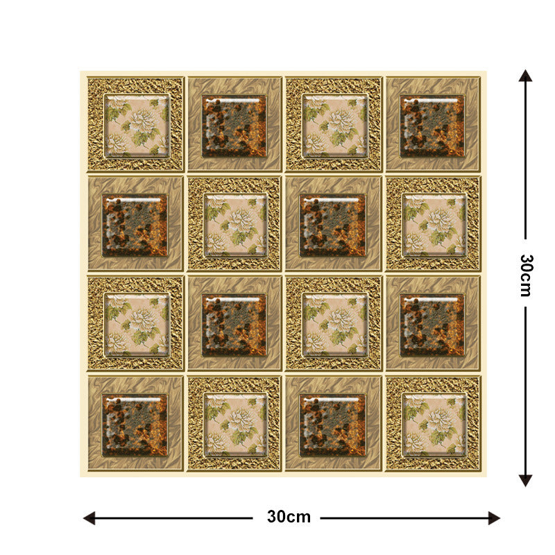 10 Pieces Of  Wood Grain 3D Wall Stickers Removable Tiles For Home Decoration