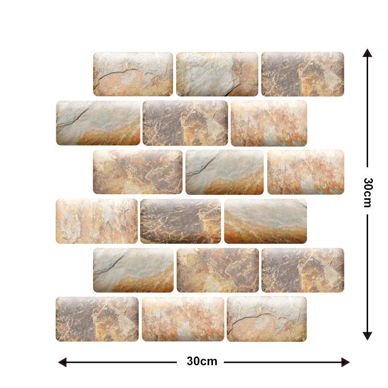 10 Pieces Of  Wood Grain 3D Wall Stickers Removable Tiles For Home Decoration