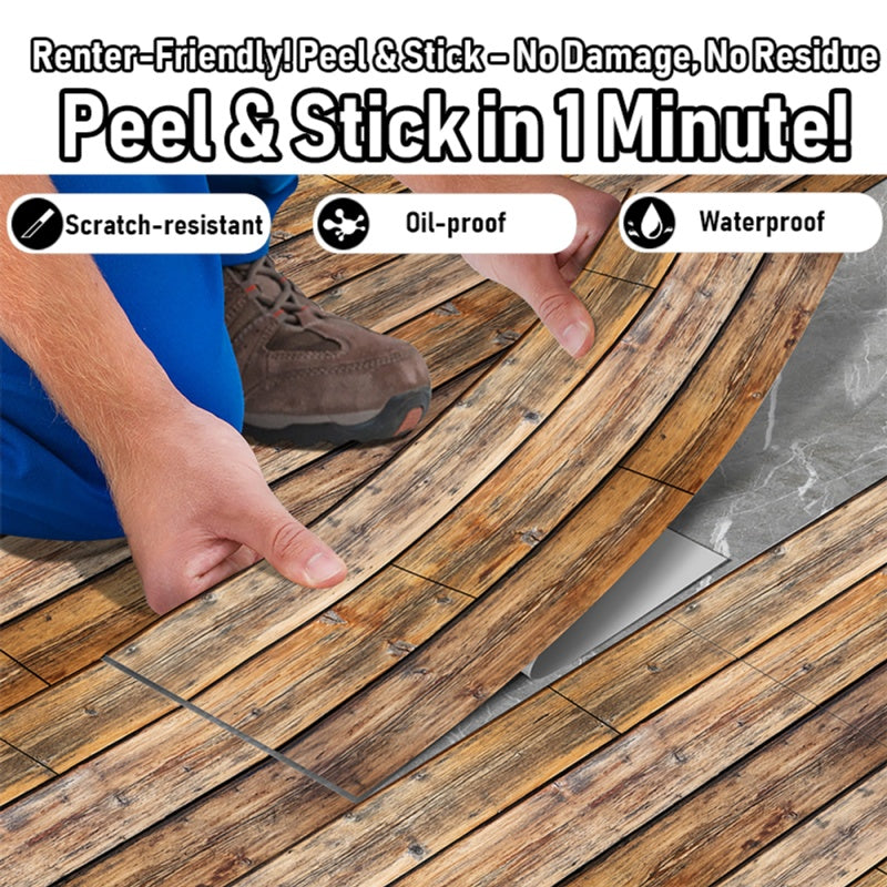 Wood Grain Self-adhesive Peel And Stick Waterproof Wear-resistant Non-slip Removable Floor Stickers