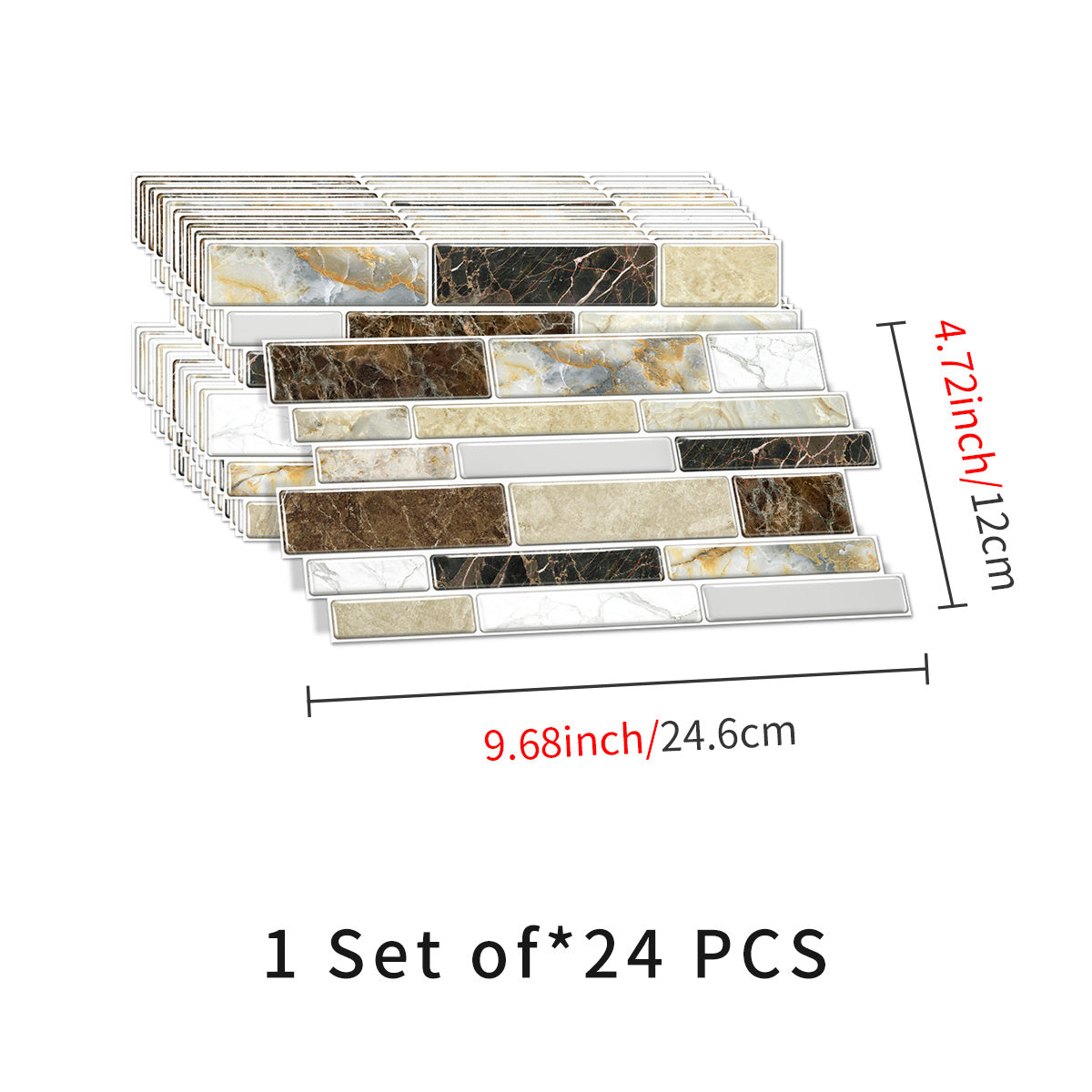 Classic Imitation Porcelain Tile Peel And Stick Back Splash PVC Marble Tile Sticker Waterproof And Oil Proof