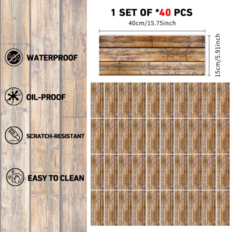 Wood Grain Self-adhesive Peel And Stick Waterproof Wear-resistant Non-slip Removable Floor Stickers