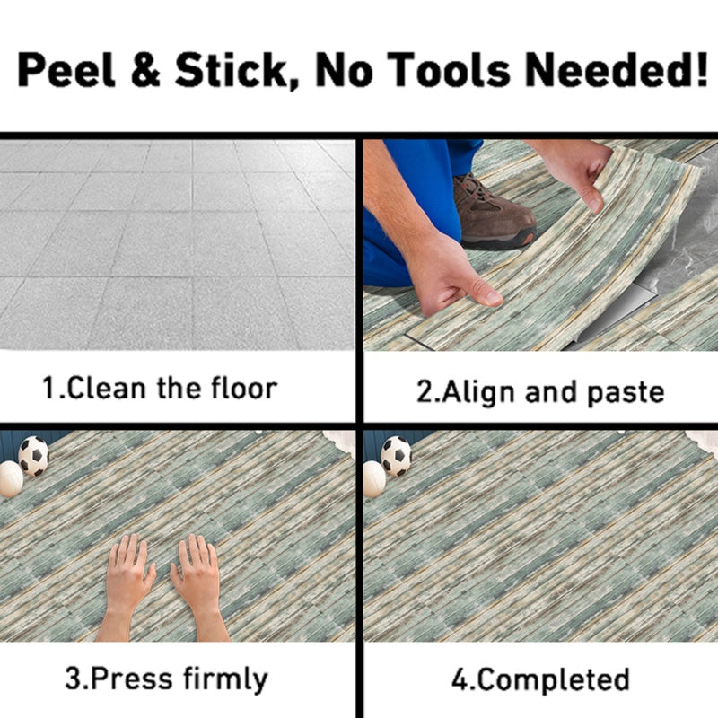 Vintage Wood Grain Floor Stickers, Easy To Peel And Stick, Self-adhesive, Scratch And Wear Resistant