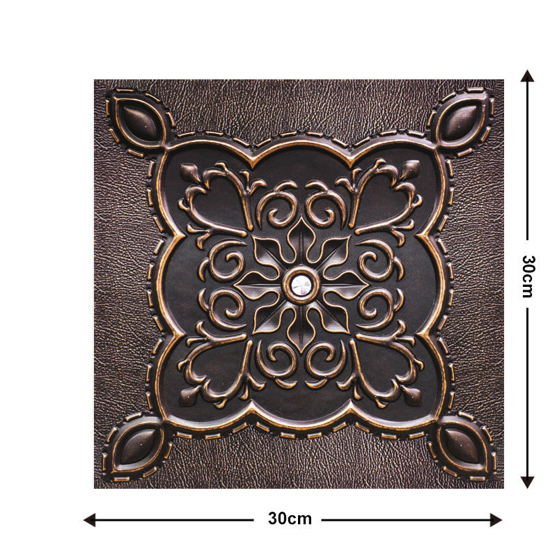 10 Pieces Of  Wood Grain 3D Wall Stickers Removable Tiles For Home Decoration
