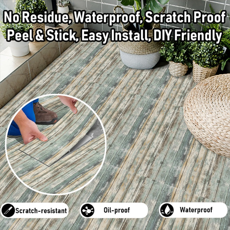 Vintage Wood Grain Floor Stickers, Easy To Peel And Stick, Self-adhesive, Scratch And Wear Resistant