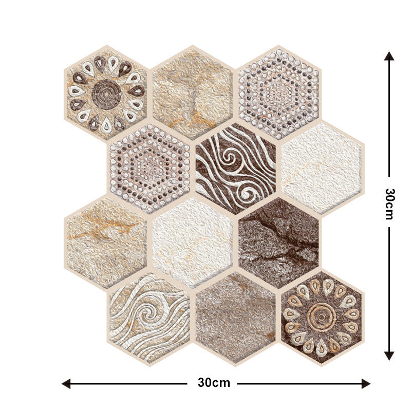 10 Pieces Of  Wood Grain 3D Wall Stickers Removable Tiles For Home Decoration