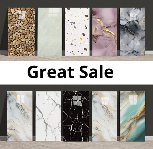 Tile Wall Self-adhesive Sticker Marble Glossy