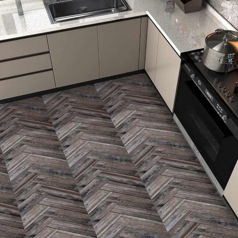 Dark Brown Wood Grain Self-adhesive PVC Floor Stickers, Suitable For Walls And Floors, Self-adhesive Waterproof Tile Stickers