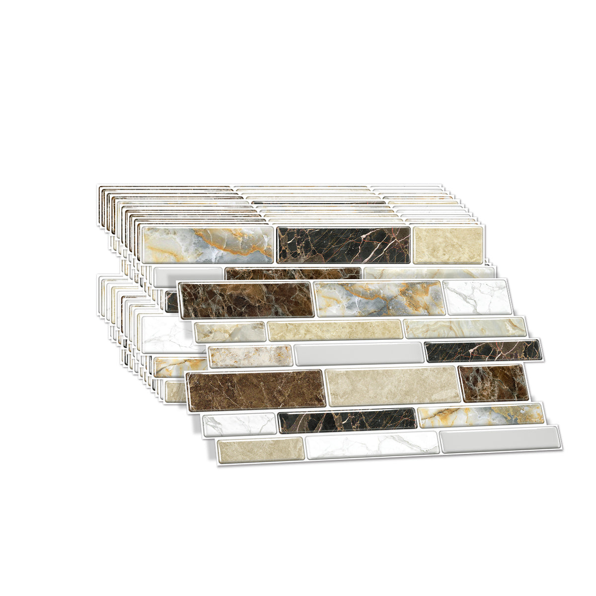 Classic Imitation Porcelain Tile Peel And Stick Back Splash PVC Marble Tile Sticker Waterproof And Oil Proof