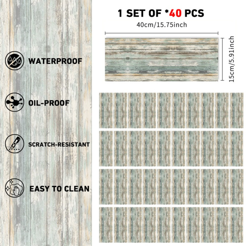 Vintage Wood Grain Floor Stickers, Easy To Peel And Stick, Self-adhesive, Scratch And Wear Resistant