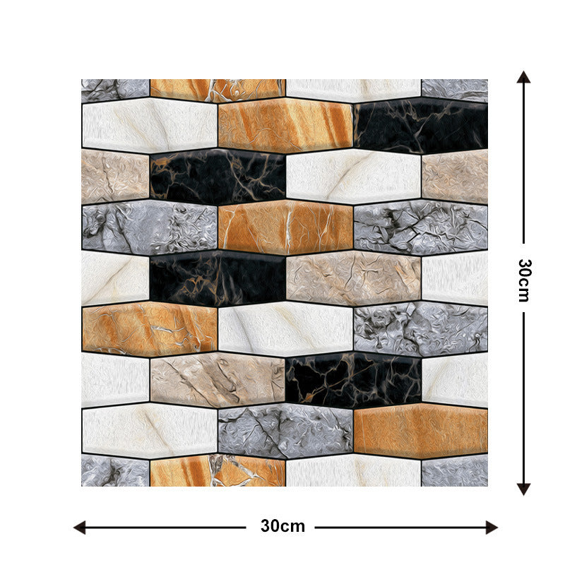 10 Pieces Of  Wood Grain 3D Wall Stickers Removable Tiles For Home Decoration
