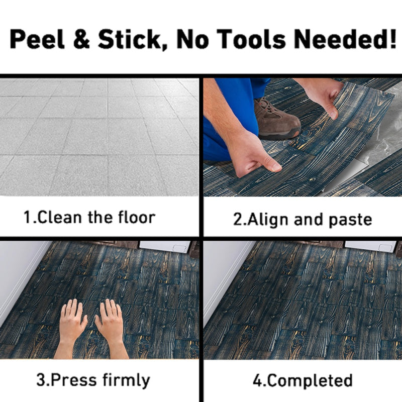 Peel And Stick PVC Flooring, Wood Grain Floor Stickers, Self-adhesive Waterproof And Wear-resistant Tile Stickers, DIY Stickers