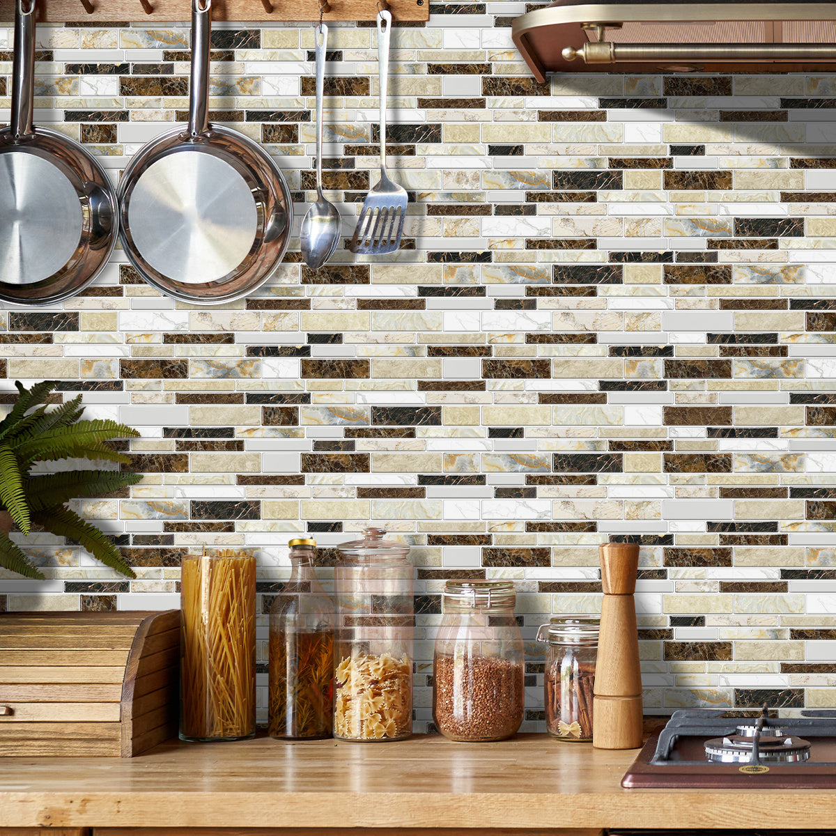 Classic Imitation Porcelain Tile Peel And Stick Back Splash PVC Marble Tile Sticker Waterproof And Oil Proof