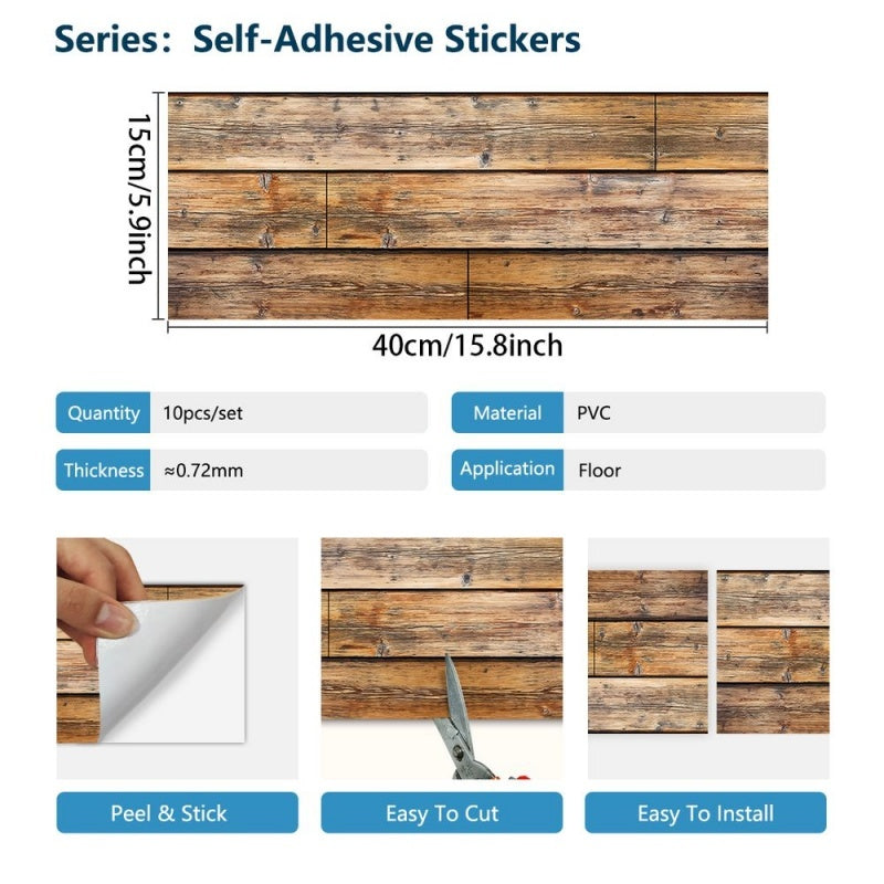 Wood Grain Self-adhesive Peel And Stick Waterproof Wear-resistant Non-slip Removable Floor Stickers