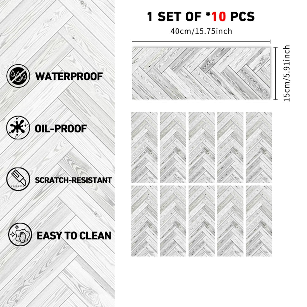 Gray Wood Grain Floor Tiles, Self-adhesive PVC Flooring, Waterproof And Wear-resistant, Easy DIY Peel And Stick Installation